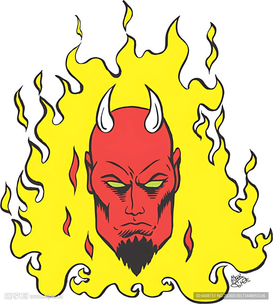 火焰中的恶魔头像