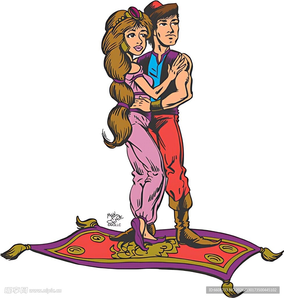 情侣乘飞毯浪漫奇幻之旅