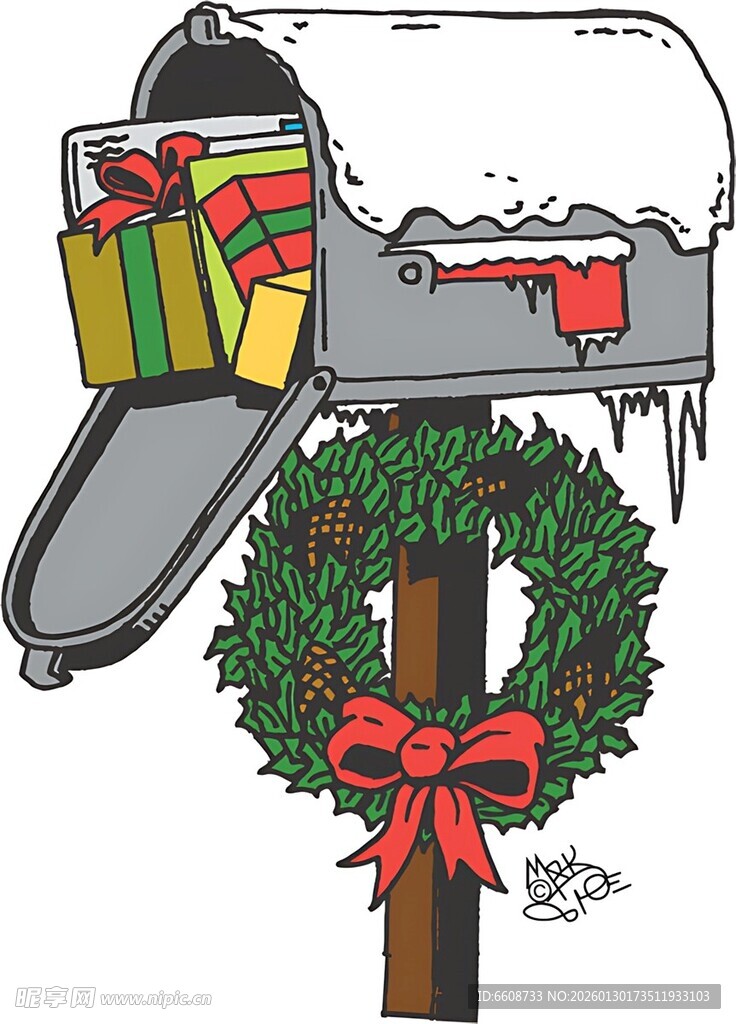 圣诞装饰的邮箱