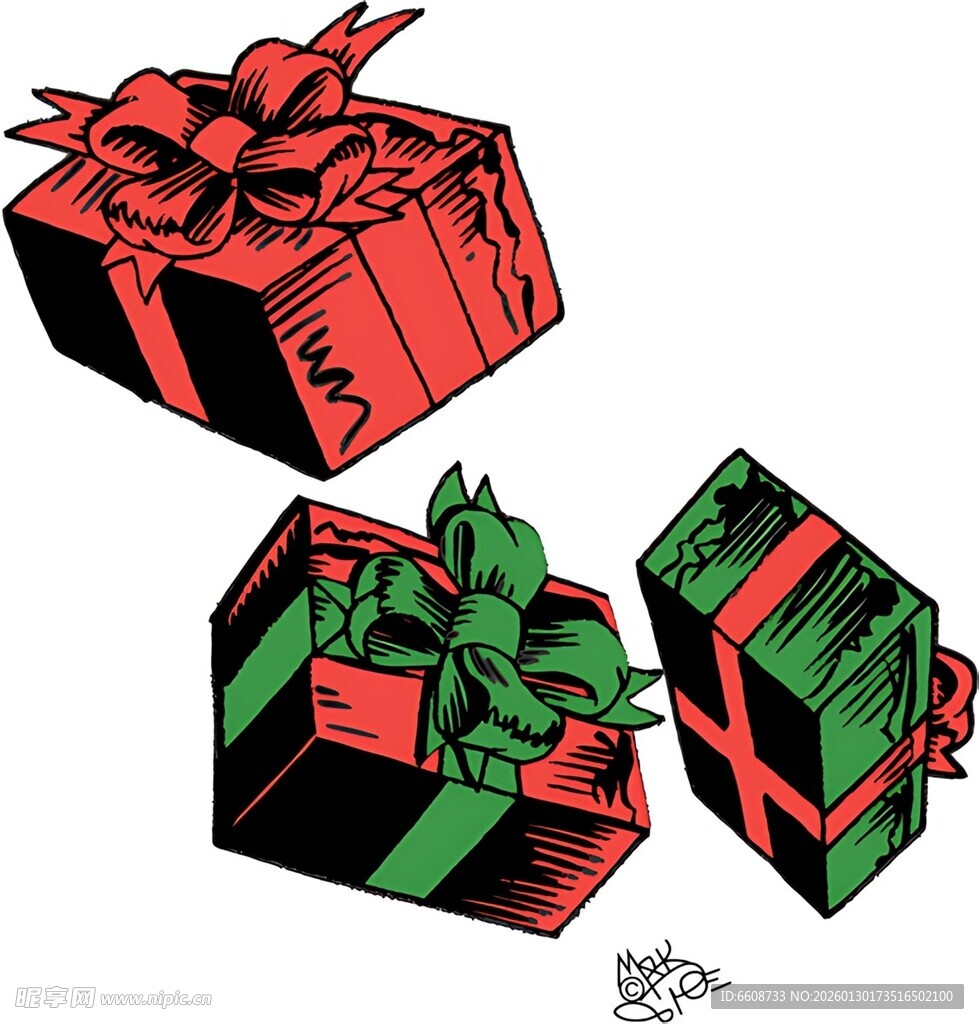 节日礼物礼盒插画