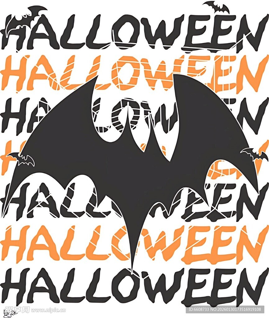 万圣节蝙蝠主题图案设计