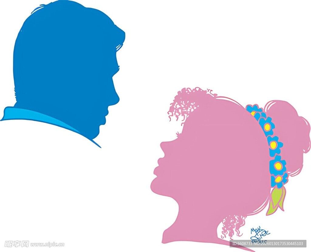 男女剪影头像