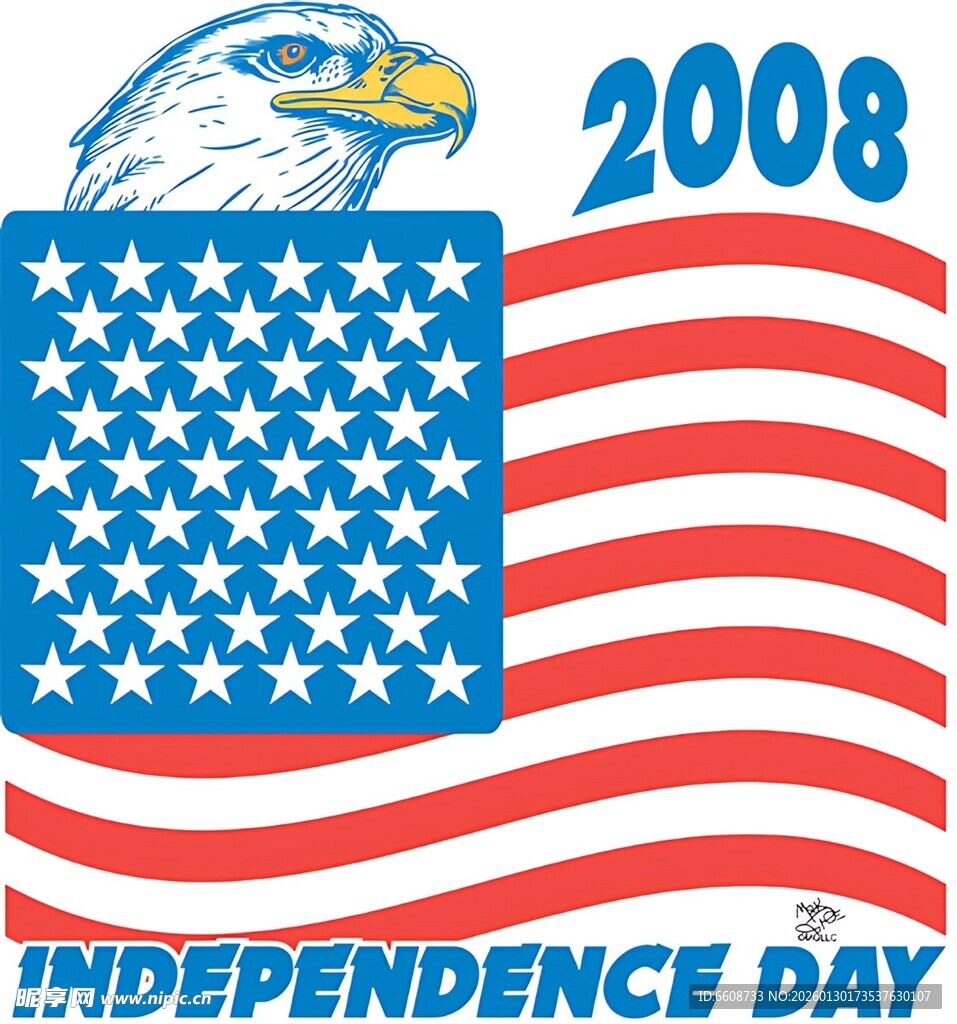 美国独立日主题标志设计