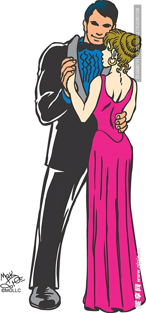 优雅男女相拥热舞瞬间