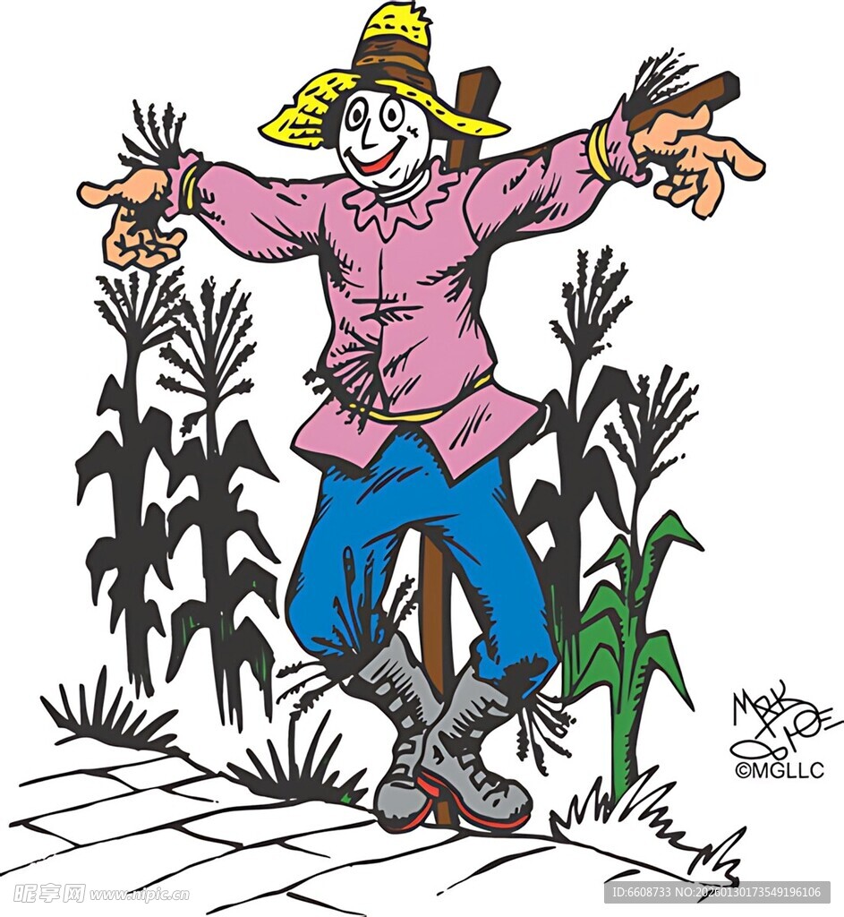 田野中的稻草人形象