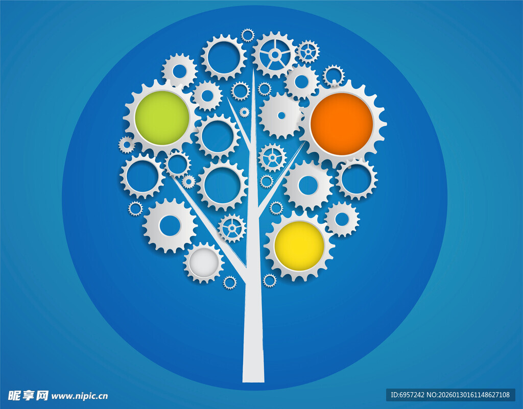 齿轮树图案