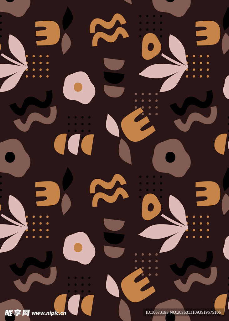 复古风几何花卉图案背景