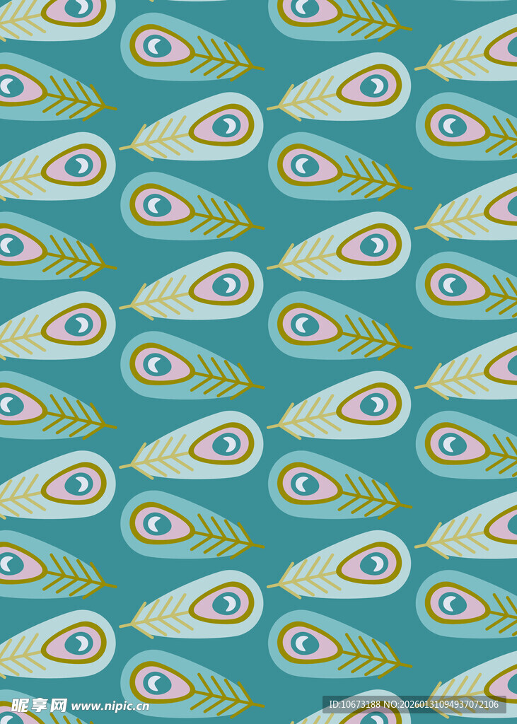 孔雀羽毛图案的清新背景