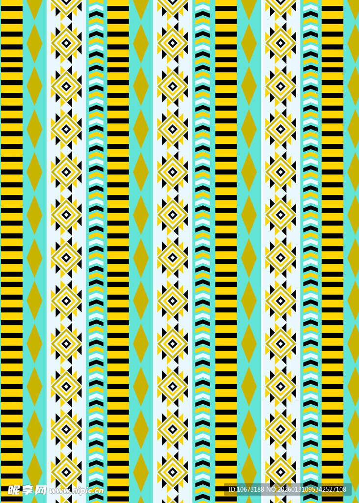 蓝黄相间几何条纹图案