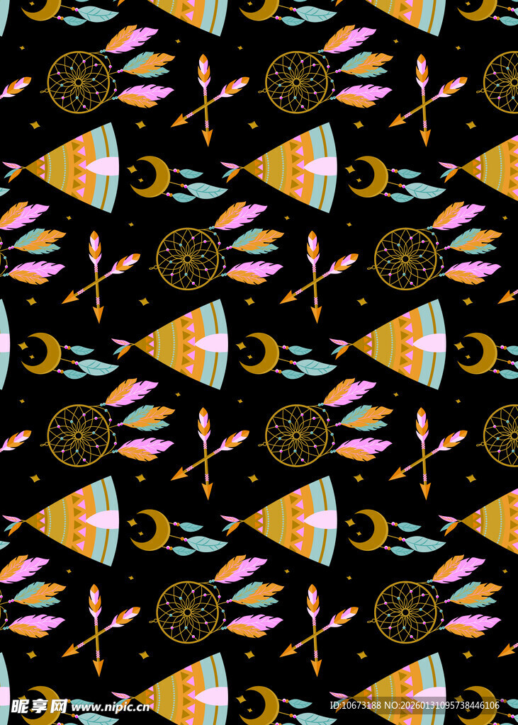 彩色派对帽几何图案背景