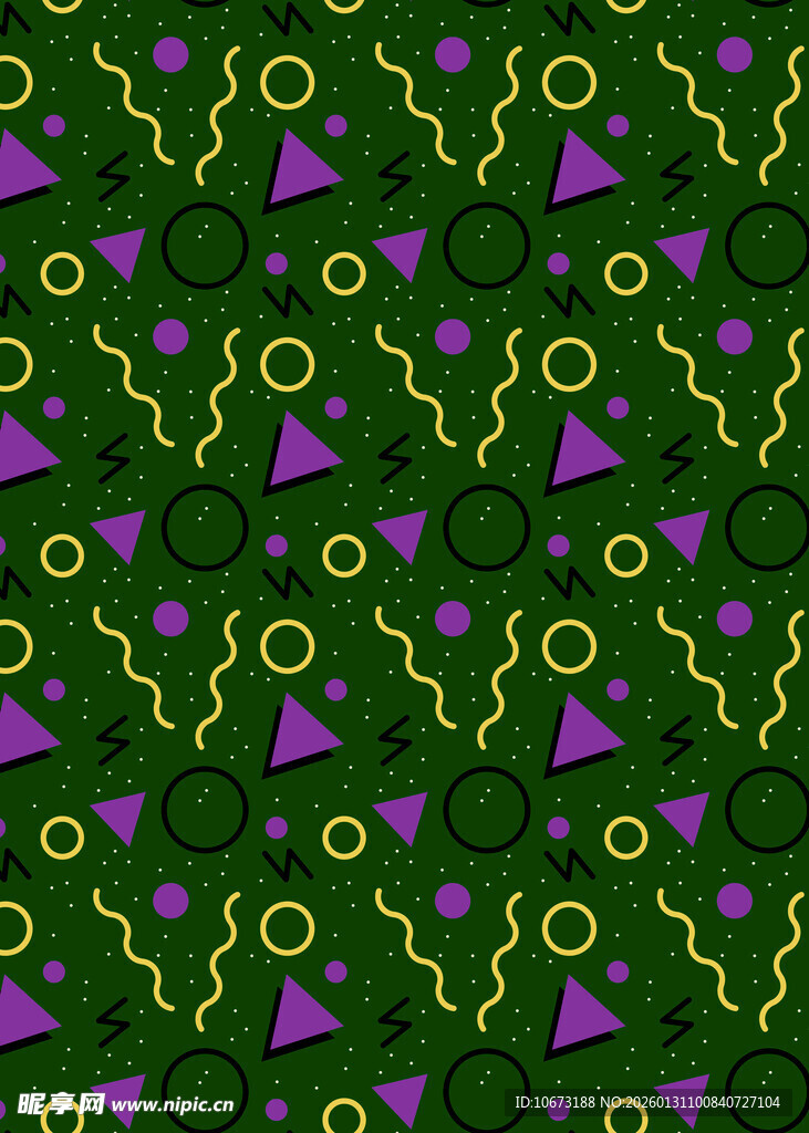 绿色底几何图案无缝背景