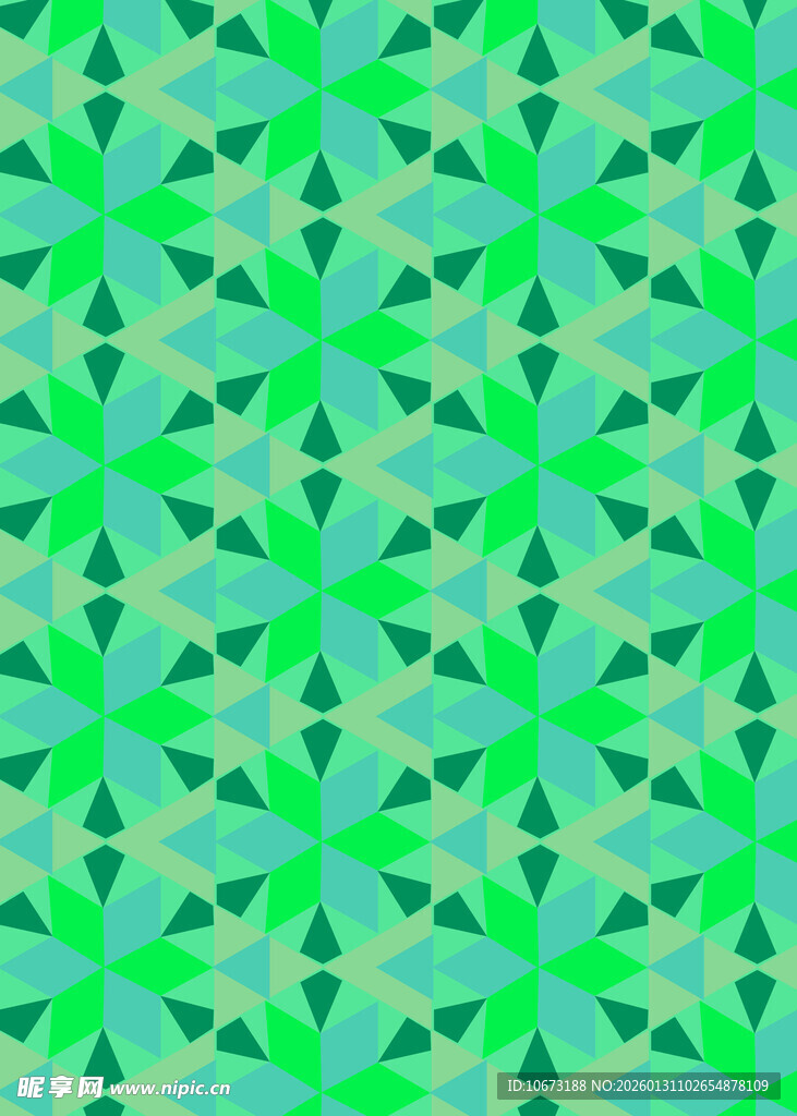 清新绿色几何花纹图案