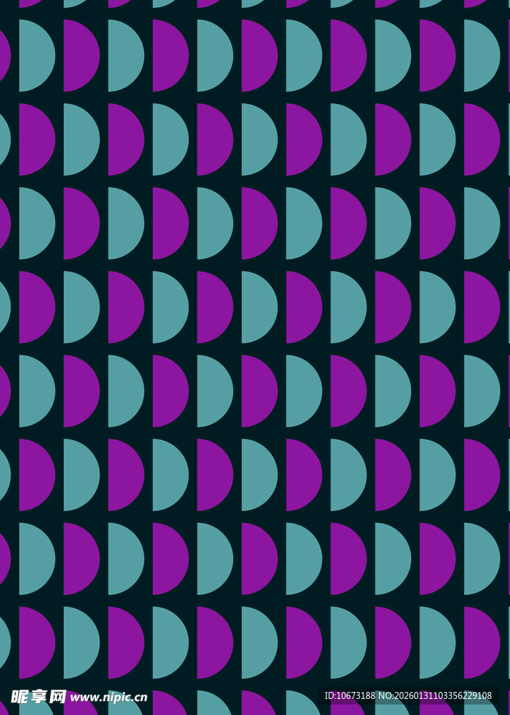 几何彩色半圆无缝图案