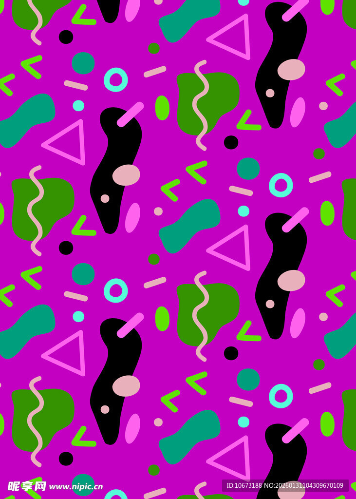 紫色几何动物图案背景