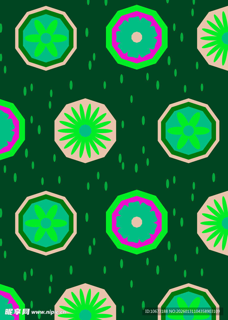 绿色几何图案无缝背景