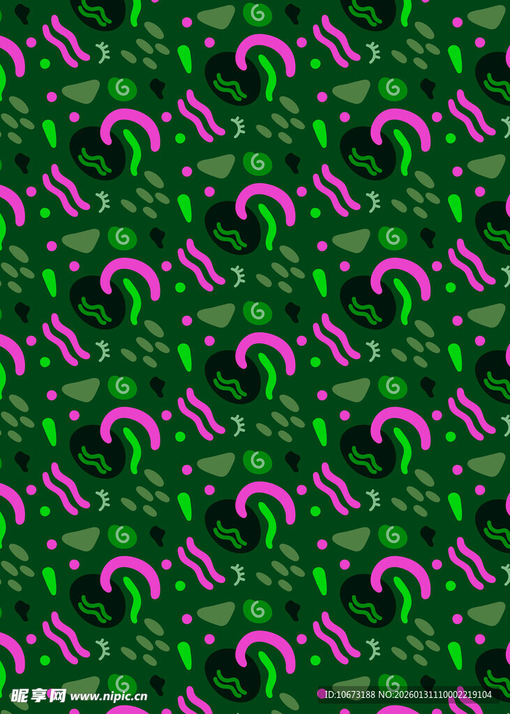 绿色背景上的粉色图案