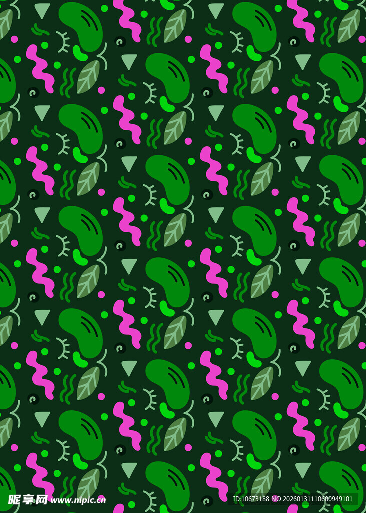 绿色背景上的紫色图案