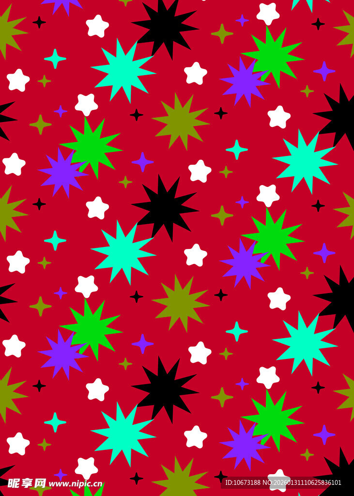 多彩星形图案背景