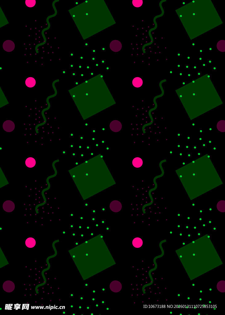 绿色方块粉色圆点图案背景