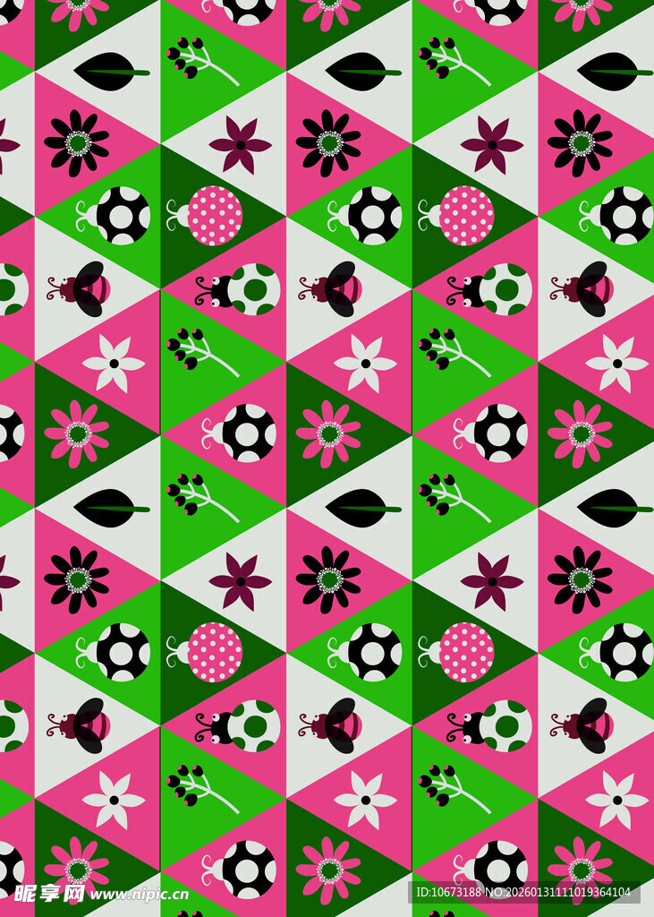 几何花卉图案无缝背景