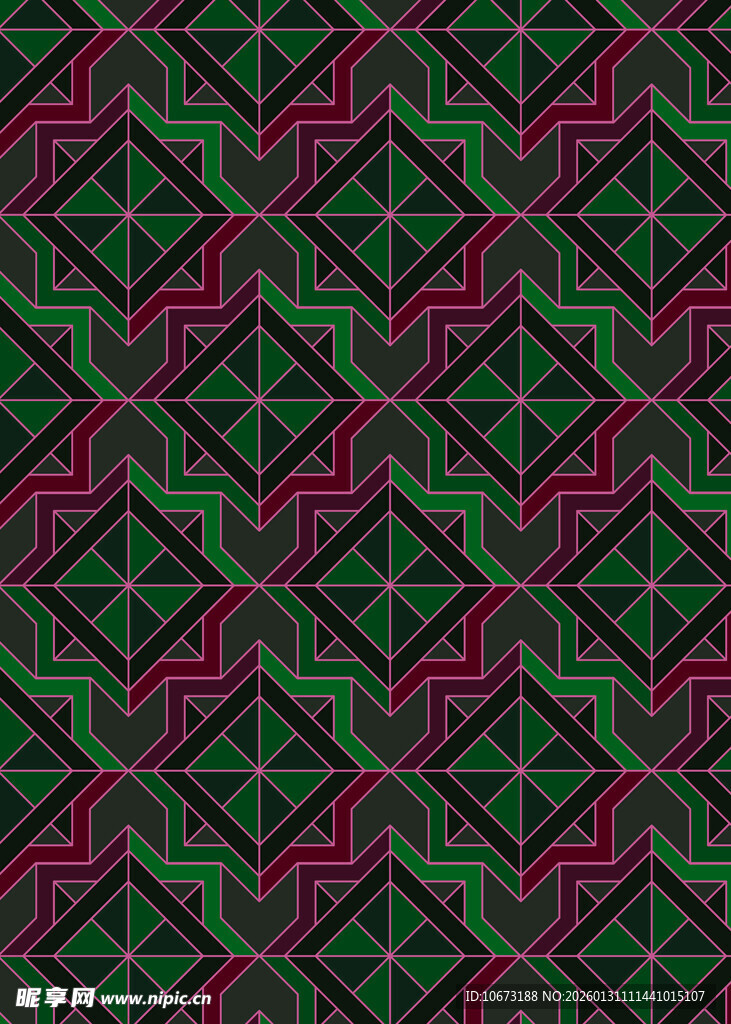 几何图案红绿交织纹理