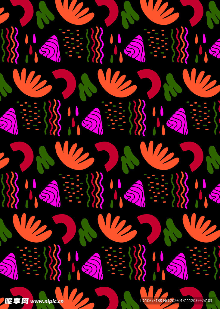 多彩抽象手形图案设计