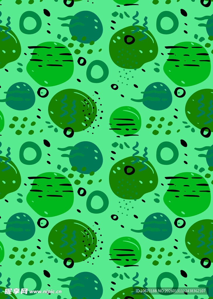 绿色星球图案无缝背景