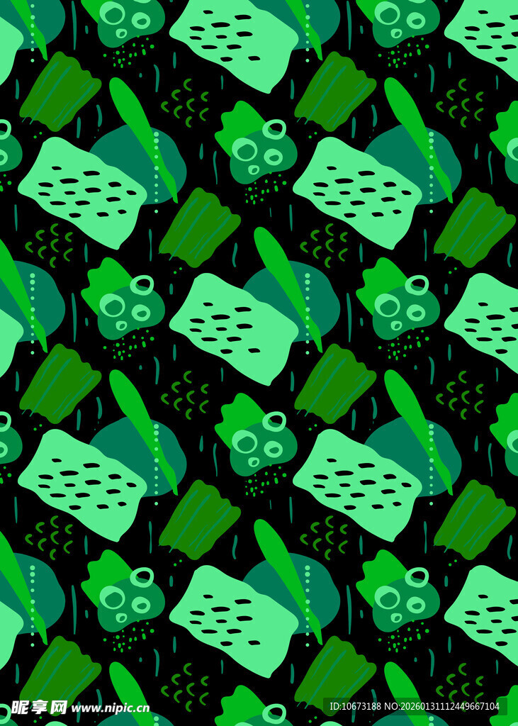 绿色几何图案无缝背景