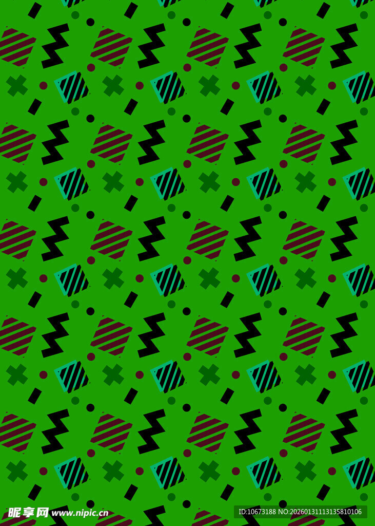 绿色几何图案无缝背景