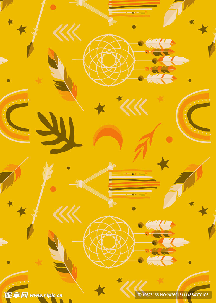 波西米亚风几何图案背景