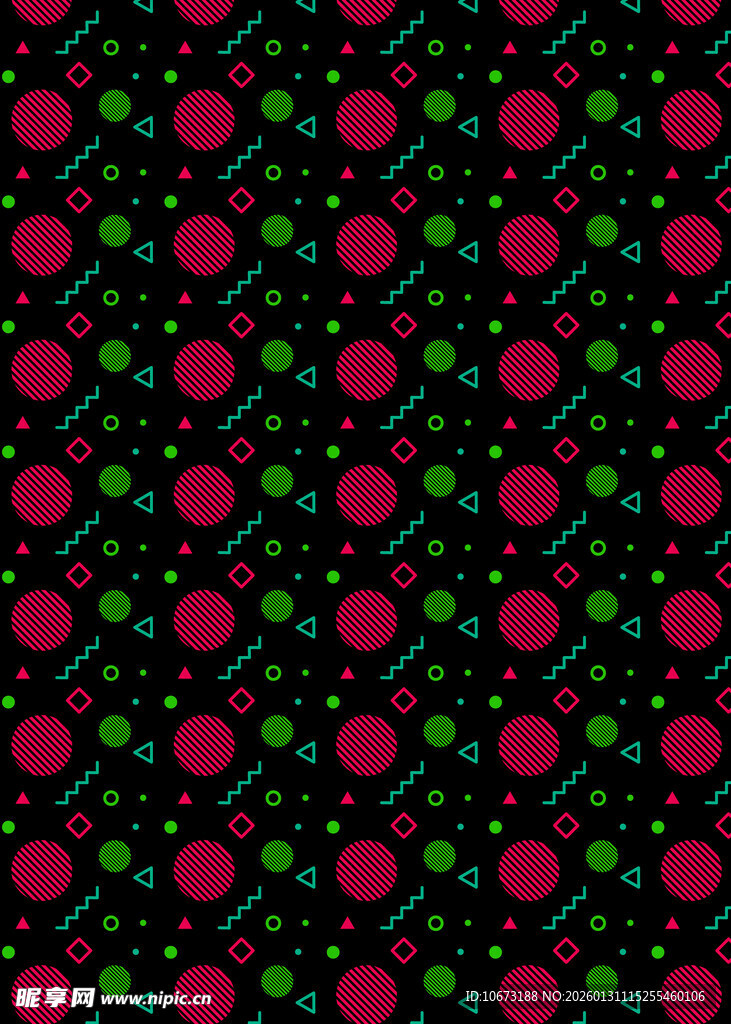 红黑绿圆点几何图案背景