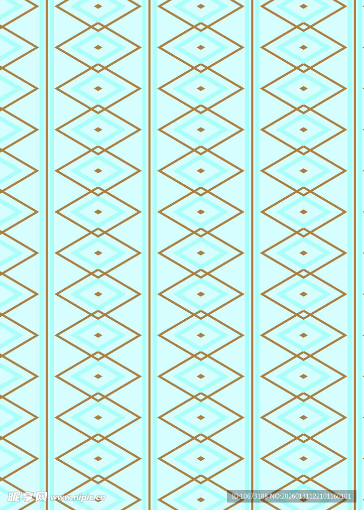 蓝绿几何图案无缝背景图