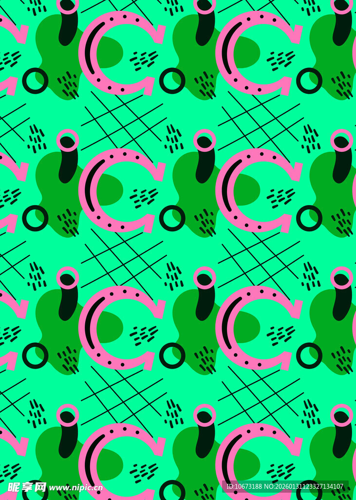 绿色背景啤酒瓶图案设计