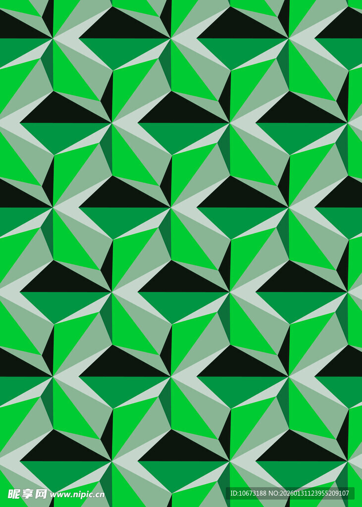 绿色几何图案无缝背景