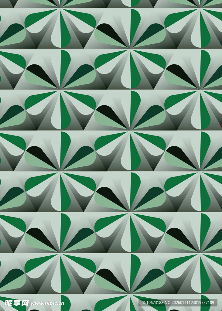 几何绿植图案纹理背景