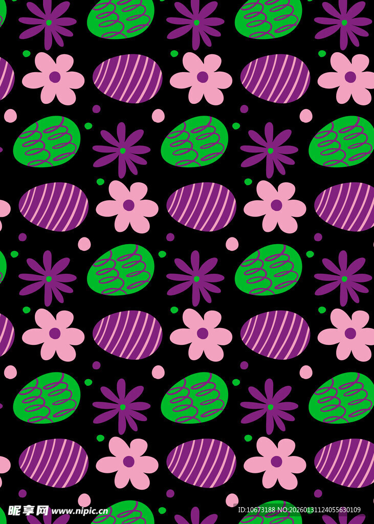 多彩花卉几何图案背景