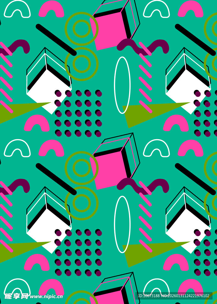 复古风几何图案无缝背景