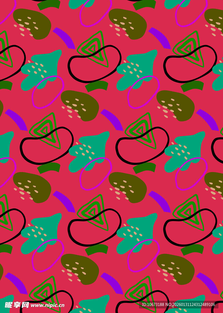 多彩水果图案无缝背景