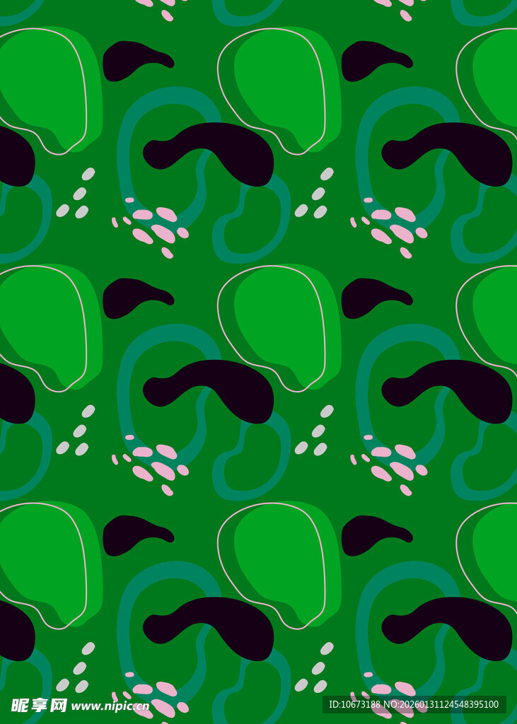 绿色佩斯利花纹图案背景