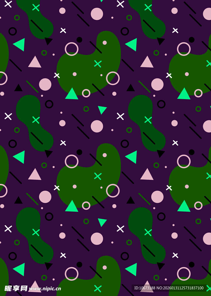 紫色底几何图案无缝纹理