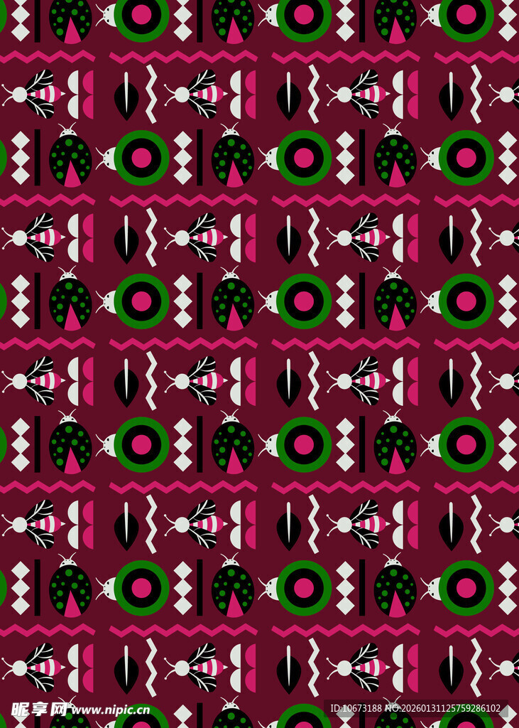 粉色背景圣诞元素无缝图案