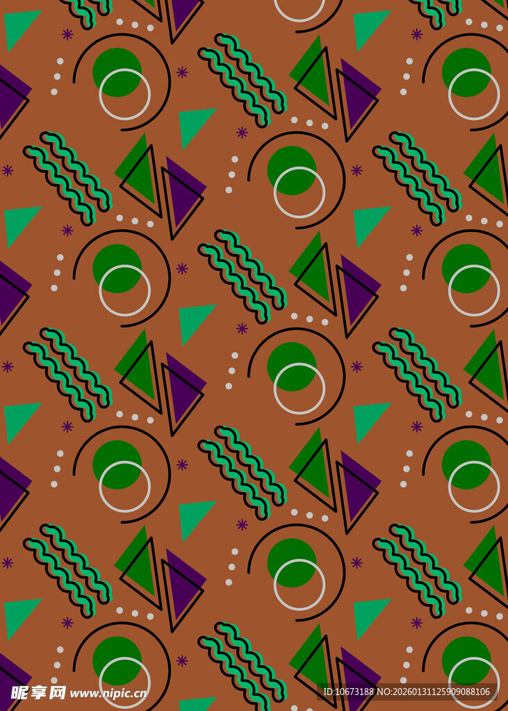 几何图案彩色无缝背景图