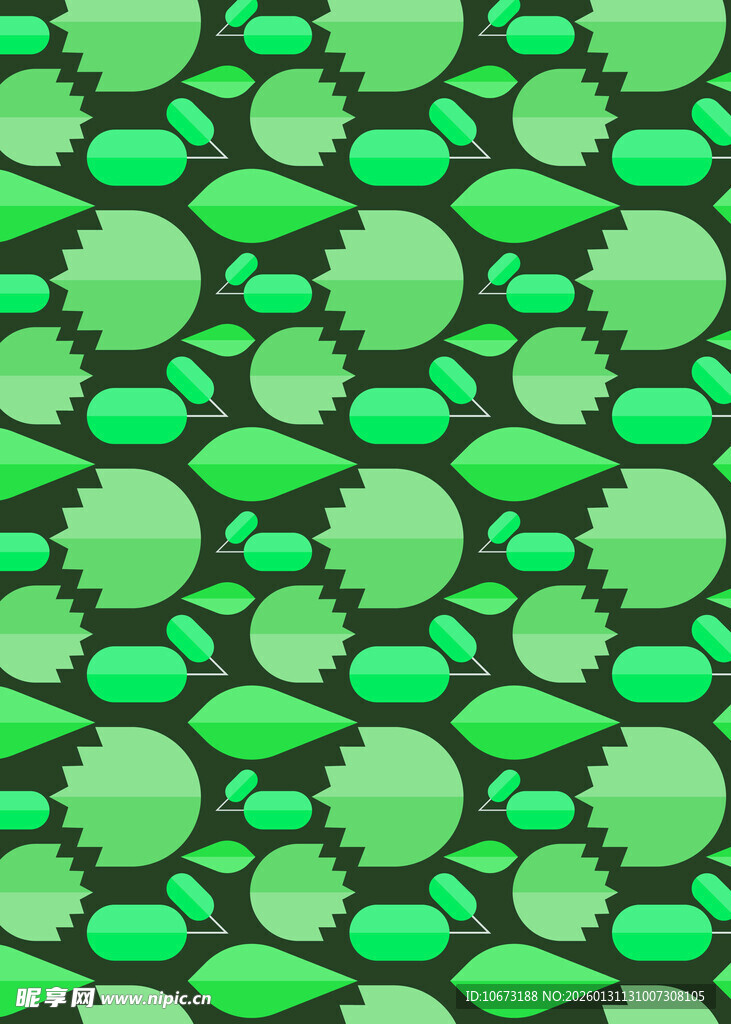 绿色几何图案无缝背景