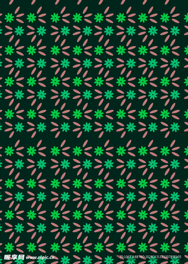 绿色花卉图案背景纹理