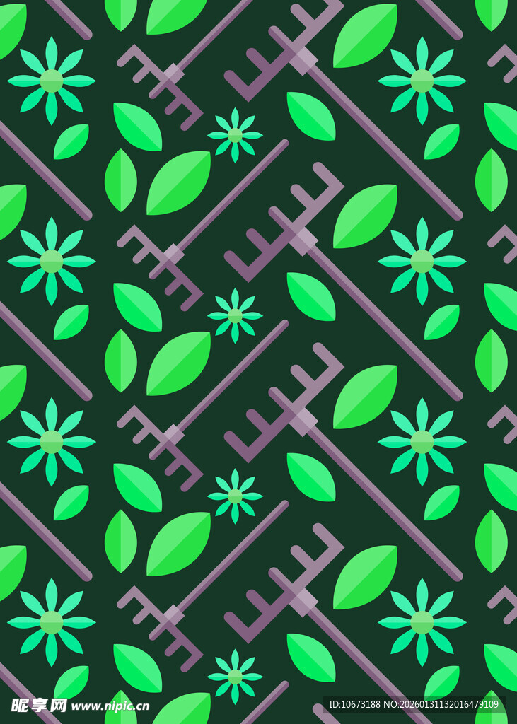 绿色叶形条纹几何图案背景