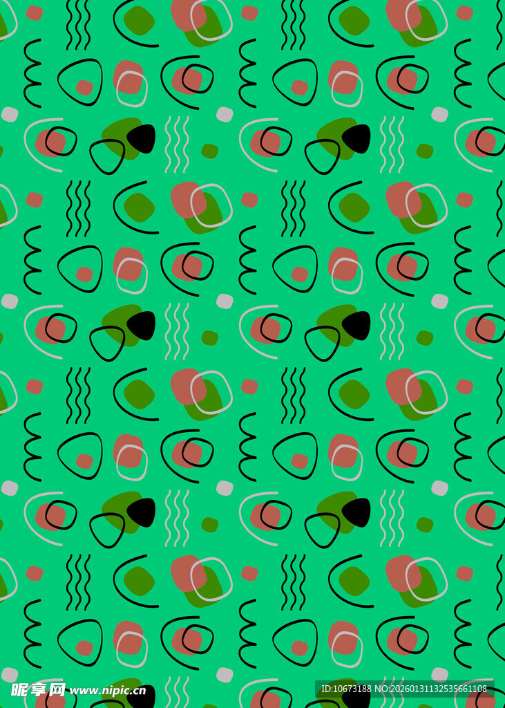 绿色清新风格水果图案背景