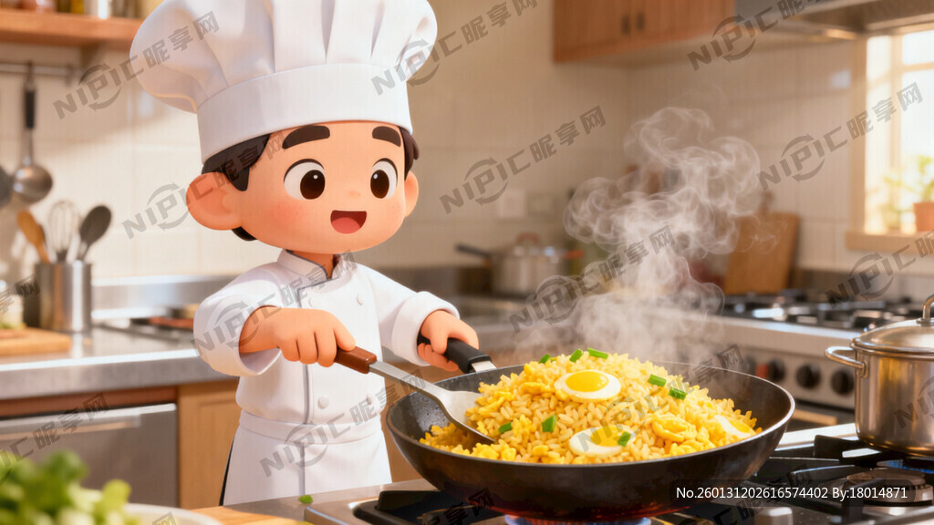 卡通大厨 炒蛋炒饭