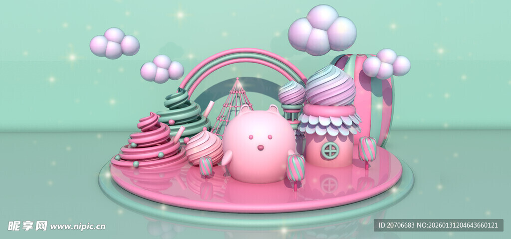 赛博舞台 科技展台 C4D 场