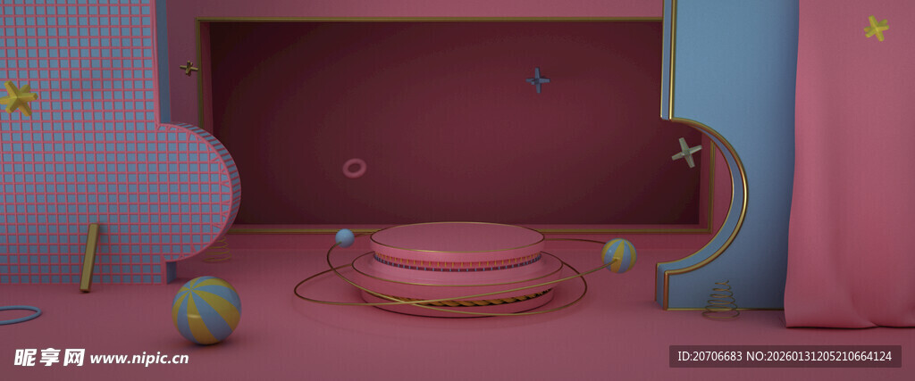 赛博舞台 科技展台 C4D 场