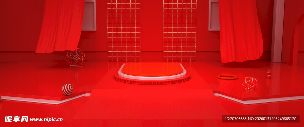 赛博舞台 科技展台 C4D 场